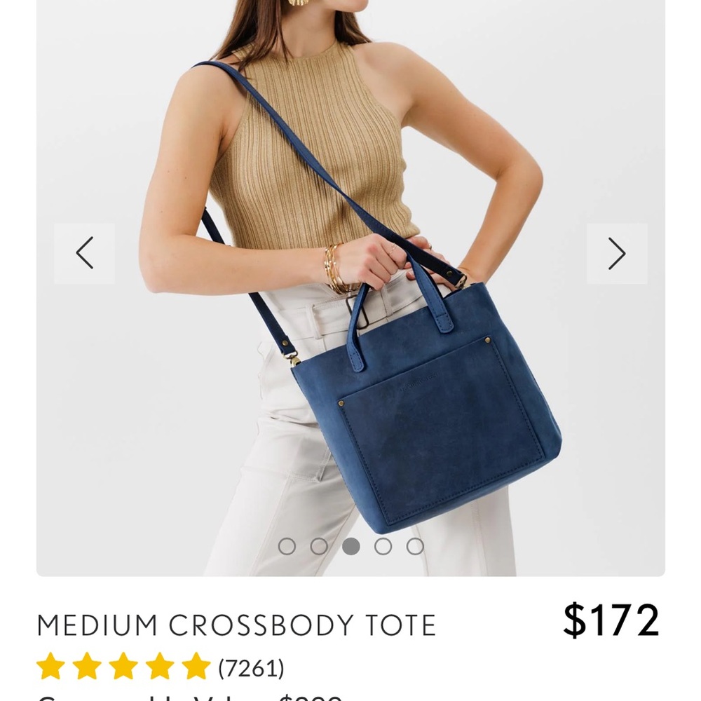 Portland Leather Goods Medium Crossbody Tote Lavender - Picture 8 of 14